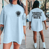 Sandjest Funny T-Shirt for Wife Girlfriend Blue Collar Wife Christmas Birthday Gift